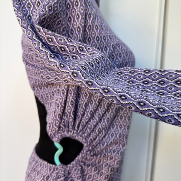 Zara Jacquard Cutout Long Sleeve Mini Dress Purple - Picture 9 of 13